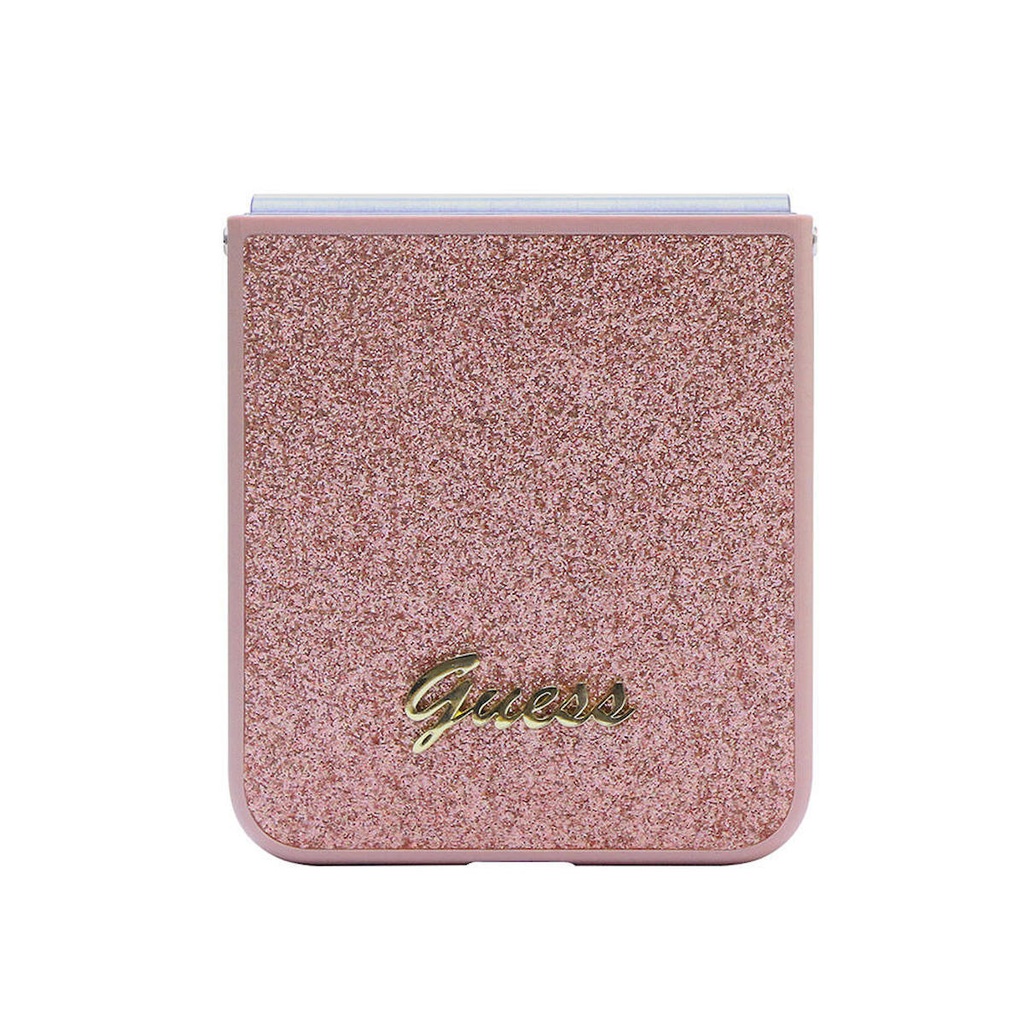 Samsung Galaxy Z Flip 5 Uyumlu Kılıf Guess Orjinal Lisanslı Yazı Logolu Glitter Script Kapak