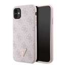 Apple iPhone 11 Uyumlu Kılıf Guess Orjinal Lisanslı PU Deri Taşlı Üçgen Logo 4G Desenli Kapak