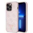 Apple iPhone 14 Pro Max Uyumlu Kılıf Guess Orjinal Lisanslı PU Deri Taşlı Üçgen Logo 4G Desenli Kapak - 14