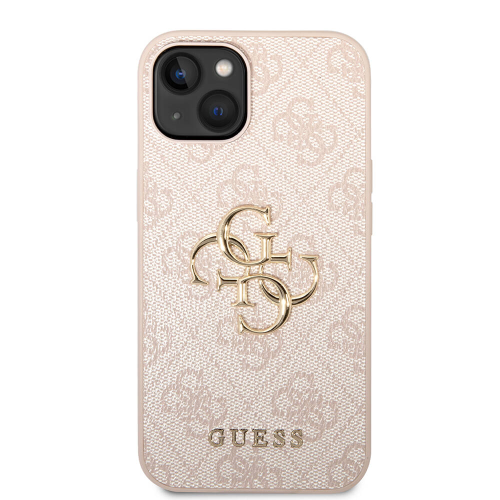 Apple iPhone 15 Uyumlu Kılıf Guess Orjinal Lisanslı PU Deri Yazı ve 4G Metal Logolu Desenli Kapak - 20