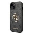 Apple iPhone 15 Plus Uyumlu Kılıf Guess Orjinal Lisanslı PU Deri Yazı ve 4G Metal Logolu Desenli Kapak - 1