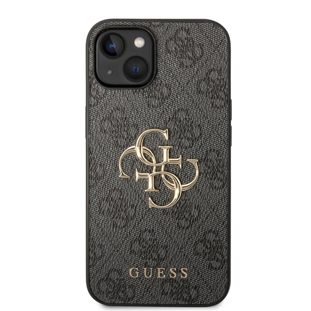 Apple iPhone 15 Plus Uyumlu Kılıf Guess Orjinal Lisanslı PU Deri Yazı ve 4G Metal Logolu Desenli Kapak - 2