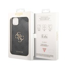 Apple iPhone 15 Plus Uyumlu Kılıf Guess Orjinal Lisanslı PU Deri Yazı ve 4G Metal Logolu Desenli Kapak - 6