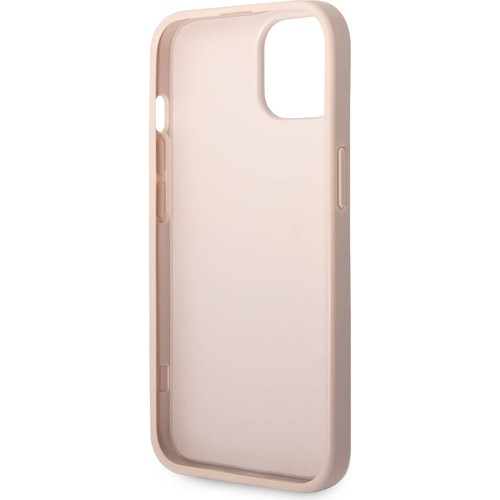 Apple iPhone 15 Plus Uyumlu Kılıf Guess Orjinal Lisanslı PU Deri Yazı ve 4G Metal Logolu Desenli Kapak