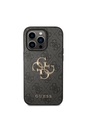 Apple iPhone 15 Pro Uyumlu Kılıf Guess Orjinal Lisanslı PU Deri Yazı ve 4G Metal Logolu Desenli Kapak
