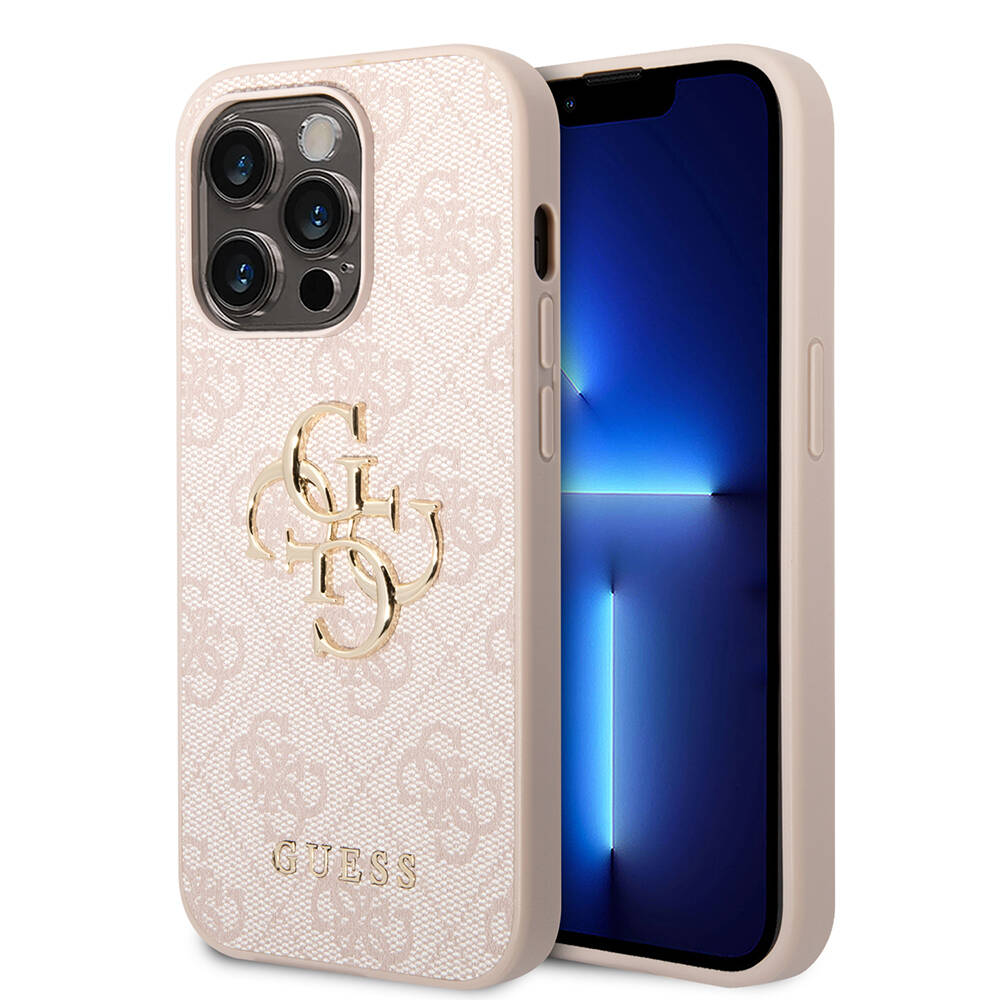 Apple iPhone 15 Pro Max Uyumlu Kılıf Guess Orjinal Lisanslı PU Deri Yazı ve 4G Metal Logolu Desenli Kapak - 14