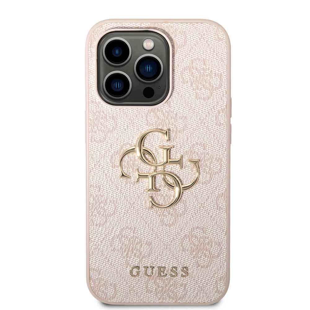 Apple iPhone 15 Pro Max Uyumlu Kılıf Guess Orjinal Lisanslı PU Deri Yazı ve 4G Metal Logolu Desenli Kapak - 16