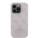 Apple iPhone 15 Pro Uyumlu Kılıf Guess Orjinal Lisanslı PU Deri Taşlı Üçgen Logo 4G Desenli Strass Kapak - 2