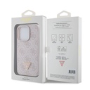 Apple iPhone 15 Pro Uyumlu Kılıf Guess Orjinal Lisanslı PU Deri Taşlı Üçgen Logo 4G Desenli Strass Kapak - 6