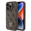 Apple iPhone 15 Pro Uyumlu Kılıf Guess Orjinal Lisanslı PU Deri Taşlı Üçgen Logo 4G Desenli Strass Kapak - 14