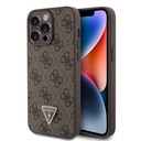 Apple iPhone 15 Pro Max Uyumlu Kılıf Guess Orjinal Lisanslı PU Deri Taşlı Üçgen Logo 4G Desenli Strass Kapak - 7