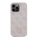 Apple iPhone 15 Pro Max Uyumlu Kılıf Guess Orjinal Lisanslı PU Deri Taşlı Üçgen Logo 4G Desenli Strass Kapak - 16