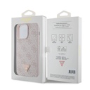 Apple iPhone 15 Pro Max Uyumlu Kılıf Guess Orjinal Lisanslı PU Deri Taşlı Üçgen Logo 4G Desenli Strass Kapak - 20