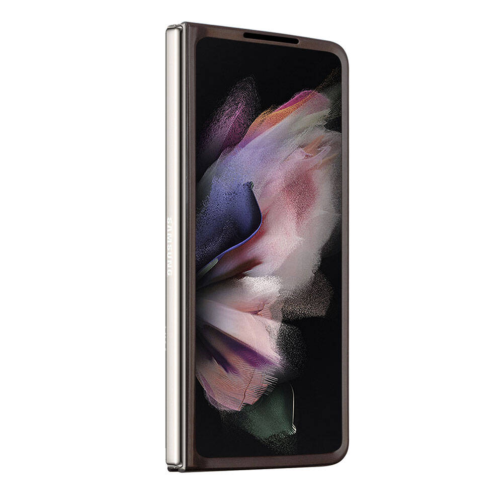 Samsung Galaxy Z Fold 5 Uyumlu Kılıf Guess Orjinal Lisanslı PU Deri Taşlı Üçgen Logo 4G Desenli Strass Kapak - 2