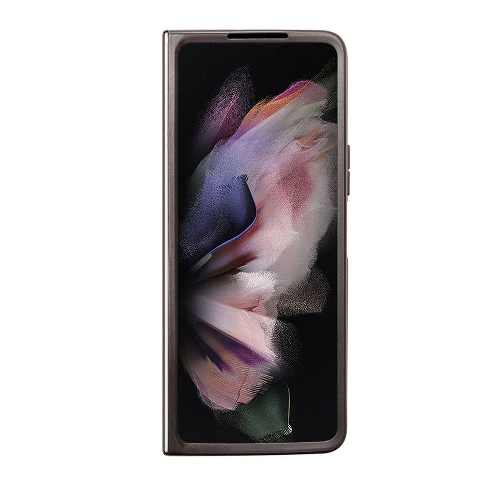Samsung Galaxy Z Fold 5 Uyumlu Kılıf Guess Orjinal Lisanslı PU Deri Taşlı Üçgen Logo 4G Desenli Strass Kapak - 3
