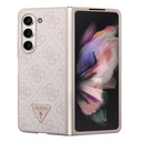 Samsung Galaxy Z Fold 5 Uyumlu Kılıf Guess Orjinal Lisanslı PU Deri Taşlı Üçgen Logo 4G Desenli Strass Kapak - 12