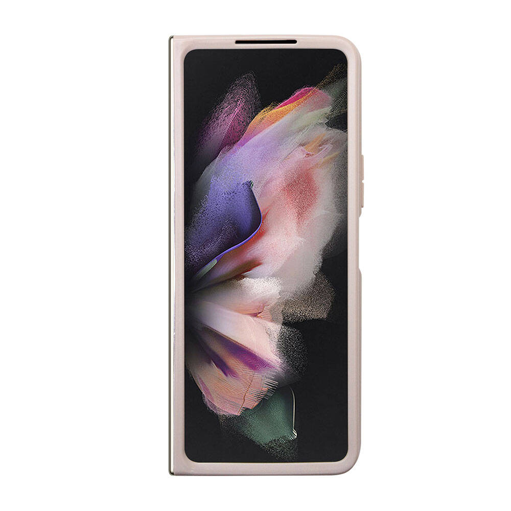 Samsung Galaxy Z Fold 5 Uyumlu Kılıf Guess Orjinal Lisanslı PU Deri Taşlı Üçgen Logo 4G Desenli Strass Kapak - 15