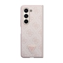 Samsung Galaxy Z Fold 5 Uyumlu Kılıf Guess Orjinal Lisanslı PU Deri Taşlı Üçgen Logo 4G Desenli Strass Kapak