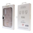 Samsung Galaxy Z Fold 5 Uyumlu Kılıf Guess Orjinal Lisanslı PU Deri Taşlı Üçgen Logo 4G Desenli Strass Kapak