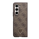 Samsung Galaxy Z Fold 5 Uyumlu Kılıf Guess Orjinal Lisanslı PU Deri Taşlı Üçgen Logo 4G Desenli Strass Kapak