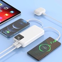 Wiwu JC-22 Dijital LED Ekran Şarj Göstergeli Type-C ve Lightning Kablolu Powerbank 22.5W 20000mAh - 8