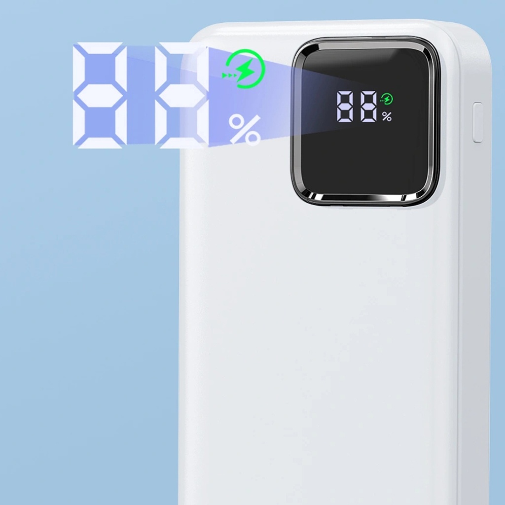 Wiwu JC-22 Dijital LED Ekran Şarj Göstergeli Type-C ve Lightning Kablolu Powerbank 22.5W 20000mAh - 9