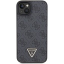 Apple iPhone 15 Uyumlu Kılıf Guess Orjinal Lisanslı PU Deri Askılı Taşlı Üçgen Logo 4G Desenli Strass Crossbody Kapak