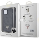 Apple iPhone 15 Uyumlu Kılıf Guess Orjinal Lisanslı PU Deri Askılı Taşlı Üçgen Logo 4G Desenli Strass Crossbody Kapak