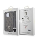 Apple iPhone 15 Uyumlu Kılıf Guess Orjinal Lisanslı PU Deri Askılı Taşlı Üçgen Logo 4G Desenli Strass Crossbody Kapak