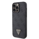 Apple iPhone 15 Pro Max Uyumlu Kılıf Guess Orjinal Lisanslı PU Deri Askılı Taşlı Üçgen Logo 4G Desenli Strass Crossbody Kapak - 1