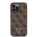 Apple iPhone 15 Pro Max Uyumlu Kılıf Guess Orjinal Lisanslı PU Deri Askılı Taşlı Üçgen Logo 4G Desenli Strass Crossbody Kapak - 10