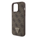 Apple iPhone 15 Pro Max Uyumlu Kılıf Guess Orjinal Lisanslı PU Deri Askılı Taşlı Üçgen Logo 4G Desenli Strass Crossbody Kapak - 12