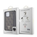 Apple iPhone 15 Pro Max Uyumlu Kılıf Guess Orjinal Lisanslı PU Deri Askılı Taşlı Üçgen Logo 4G Desenli Strass Crossbody Kapak - 15