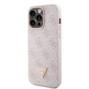 Apple iPhone 15 Pro Max Uyumlu Kılıf Guess Orjinal Lisanslı PU Deri Askılı Taşlı Üçgen Logo 4G Desenli Strass Crossbody Kapak - 17