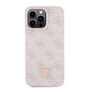 Apple iPhone 15 Pro Max Uyumlu Kılıf Guess Orjinal Lisanslı PU Deri Askılı Taşlı Üçgen Logo 4G Desenli Strass Crossbody Kapak - 18