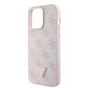 Apple iPhone 15 Pro Max Uyumlu Kılıf Guess Orjinal Lisanslı PU Deri Askılı Taşlı Üçgen Logo 4G Desenli Strass Crossbody Kapak - 20