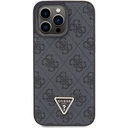 Apple iPhone 15 Pro Max Uyumlu Kılıf Guess Orjinal Lisanslı PU Deri Askılı Taşlı Üçgen Logo 4G Desenli Strass Crossbody Kapak
