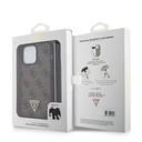 Apple iPhone 15 Pro Max Uyumlu Kılıf Guess Orjinal Lisanslı PU Deri Askılı Taşlı Üçgen Logo 4G Desenli Strass Crossbody Kapak