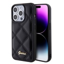 Apple iPhone 15 Pro Uyumlu Kılıf Guess Orjinal Lisanslı PU Deri Metal Yazı Logolu Kapitone Kapak - 7