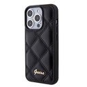 Apple iPhone 15 Pro Uyumlu Kılıf Guess Orjinal Lisanslı PU Deri Metal Yazı Logolu Kapitone Kapak - 8
