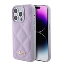 Apple iPhone 15 Pro Uyumlu Kılıf Guess Orjinal Lisanslı PU Deri Metal Yazı Logolu Kapitone Kapak