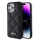 Apple iPhone 15 Pro Max Uyumlu Kılıf Guess Orjinal Lisanslı PU Deri Metal Yazı Logolu Kapitone Kapak - 7