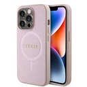 Apple iPhone 15 Pro Uyumlu Kılıf Guess Orjinal Lisanslı Magsafe Şarj Özellikli Yazı Logolu Saffiano Kapak