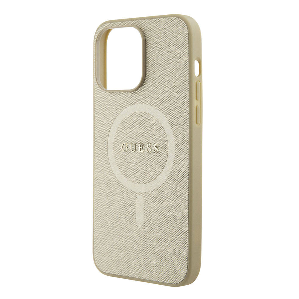 Apple iPhone 15 Pro Max Uyumlu Kılıf Guess Orjinal Lisanslı Magsafe Şarj Özellikli Yazı Logolu Saffiano Kapak - 17
