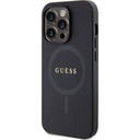 Apple iPhone 15 Pro Max Uyumlu Kılıf Guess Orjinal Lisanslı Magsafe Şarj Özellikli Yazı Logolu Saffiano Kapak