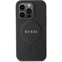 Apple iPhone 15 Pro Max Uyumlu Kılıf Guess Orjinal Lisanslı Magsafe Şarj Özellikli Yazı Logolu Saffiano Kapak