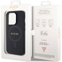 Apple iPhone 15 Pro Max Uyumlu Kılıf Guess Orjinal Lisanslı Magsafe Şarj Özellikli Yazı Logolu Saffiano Kapak