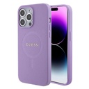 Apple iPhone 15 Pro Max Uyumlu Kılıf Guess Orjinal Lisanslı Magsafe Şarj Özellikli Yazı Logolu Saffiano Kapak