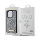 Apple iPhone 15 Pro Uyumlu Kılıf Guess Orjinal Lisanslı Taşlı Arka Yüzey Metal Yazı Logolu Kapak - 6