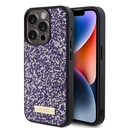 Apple iPhone 15 Pro Uyumlu Kılıf Guess Orjinal Lisanslı Taşlı Arka Yüzey Metal Yazı Logolu Kapak - 7
